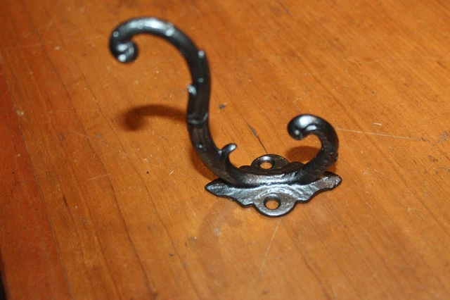 Antique Vintage Decorative Coat Hat Closet Cast Iron Hook A-9 3