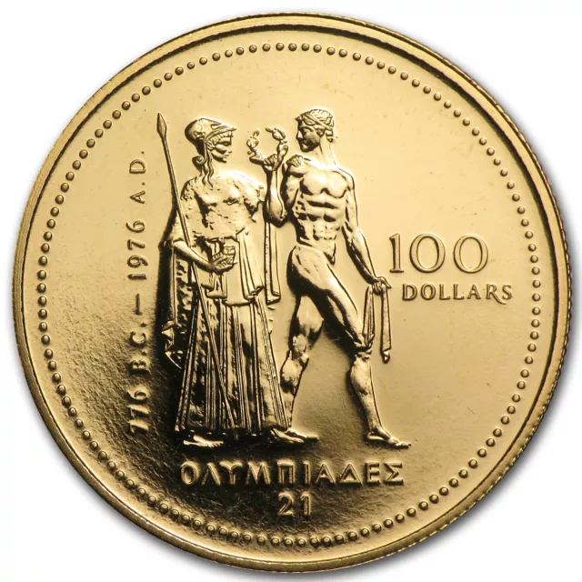 1976 Canada 1/4 oz Gold $100 Olympic BU - SKU #59790