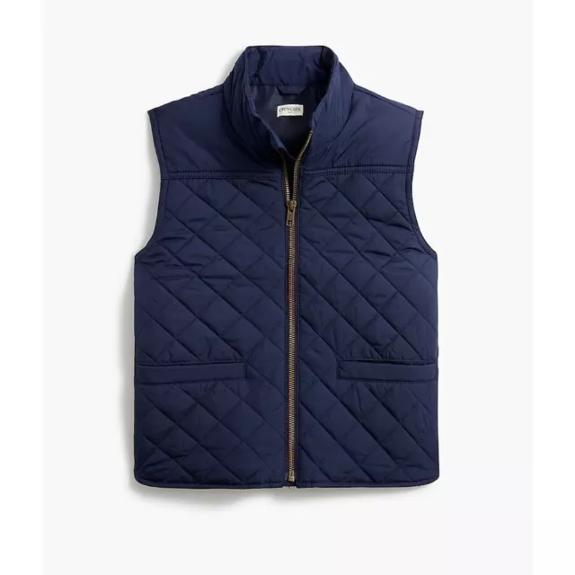 J. Crew Factory Crewcuts Boys' Quilted Walker Puffer Vest in Navy Size Small NWT