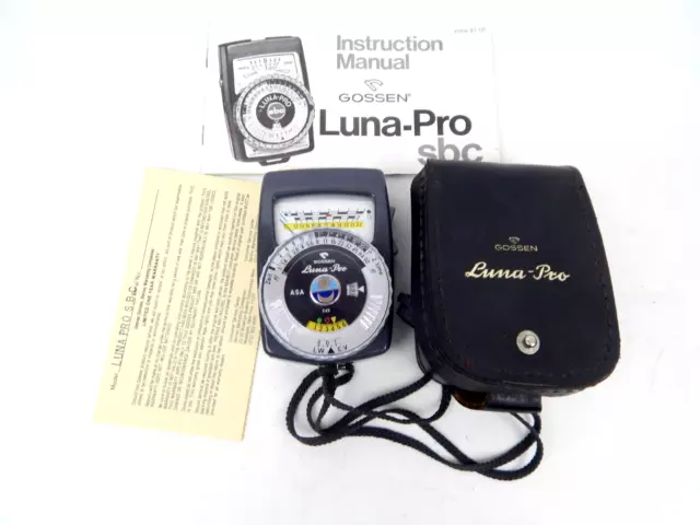 5S Gossen Luno-Pro Light Exposure Meter w/ Case Instructions W. Germany