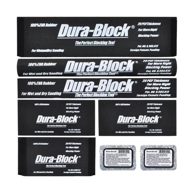Dura-Block 6 Piece Hook & Loop Sanding Block Kit 100% EVA Rubber AF44A Dura-Block 6 Piece Hook & Loop Sanding Block Kit 100% EVA Rubber AF44A
