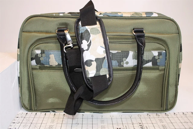 Samantha Brown NEW Green Camo Canvas Carry On Luggage Crossbody Travel Bag 3