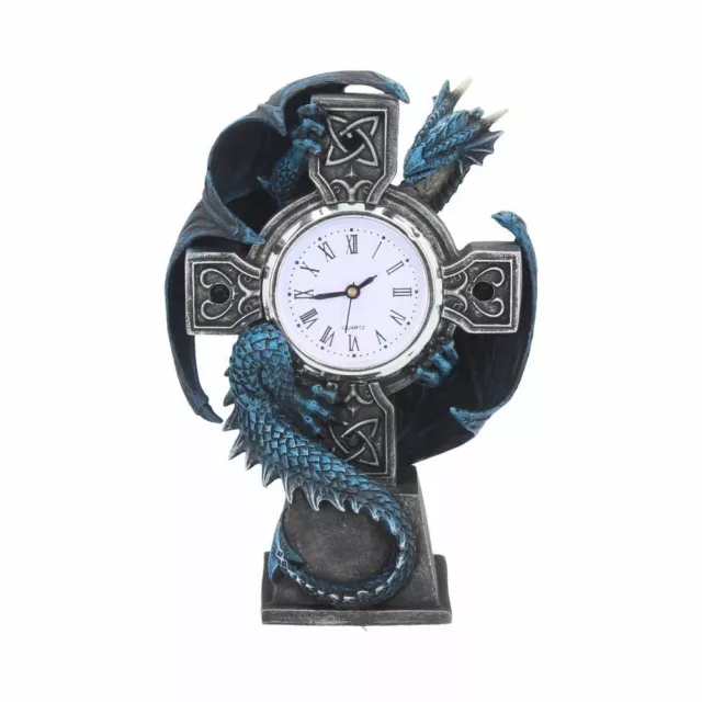 Nemesis Now Draco Clock Blue Dragon Medieval Gothic Gift Ornament 17.8cm