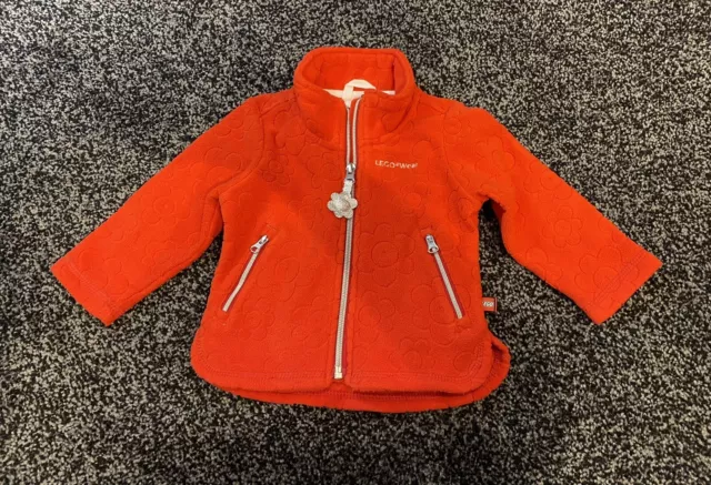Lego Wear Very Cute Baby Girls Red  Zip Up Fleece Jacket Age 9-12 Months Excell