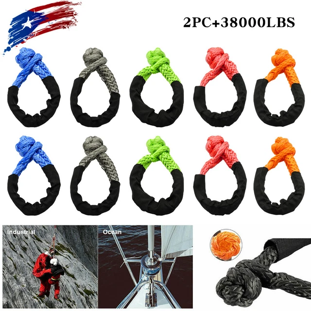 Soft Shackle 1/2"X 22" Road Recovery Gear Dyneema Winch Rope 38000LBS Heavy Duty