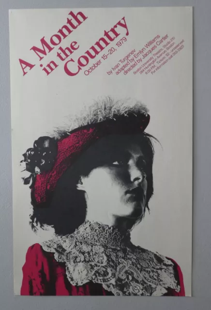 Vintage BU THEATRE memorabilia POSTER “A MONTH in the COUNTRY” 79 Signed