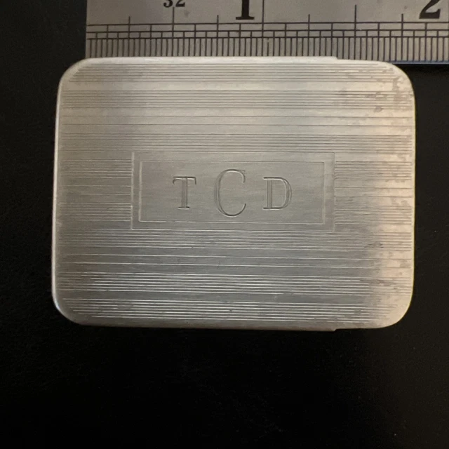 Vintage Tiffany & Co 925 Sterling Silver Engraved Pill Box