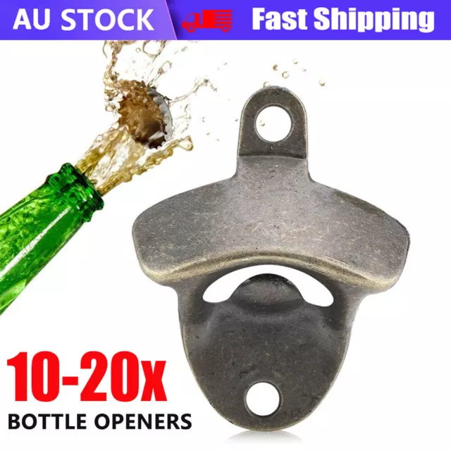 10/20x Rustic Style Cast Iron Wall Mounted Bottle Opener Cave Bar Beer Tool Top