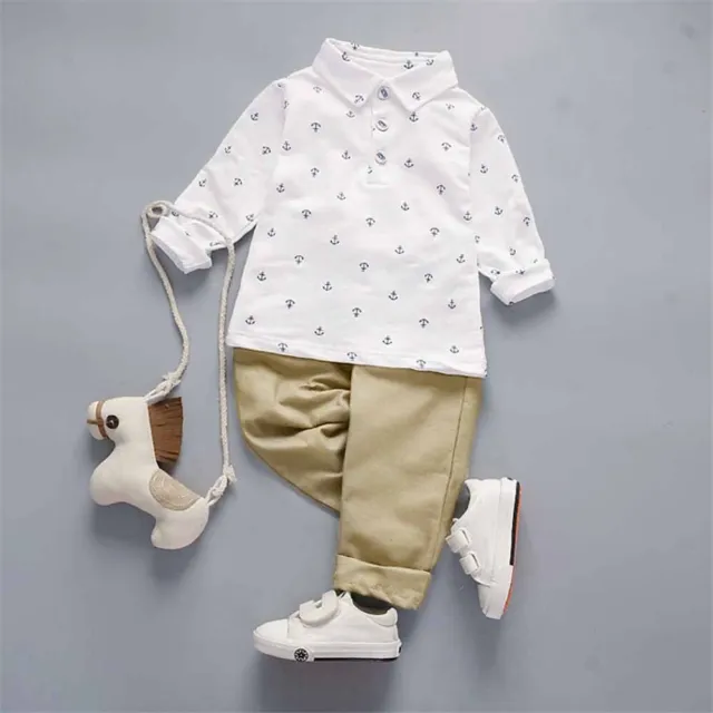 Toddler Kids Baby Boys Gentleman Outfits Long Sleeve Suit Tops Pants Clothes 7