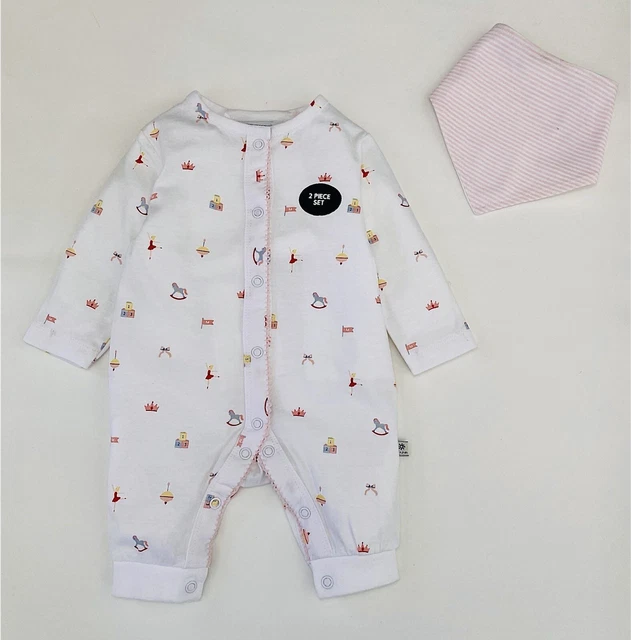 Debenhams Tuta da letto senza piedi box bambina 2 pezzi bavaglino
