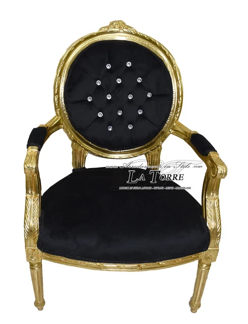 Fauteuil baroque noir d'occasion - Ameublement