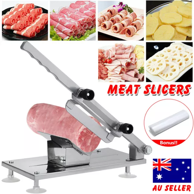 Stainless Steel Kitchen Food Cutter Frozen Meat Slicer Cheese Beef Roll Slicing