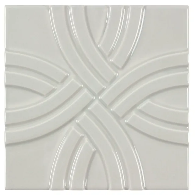 Classic 6X6 Cross Pattern Glossy Off White Ceramic Tile MTO0622