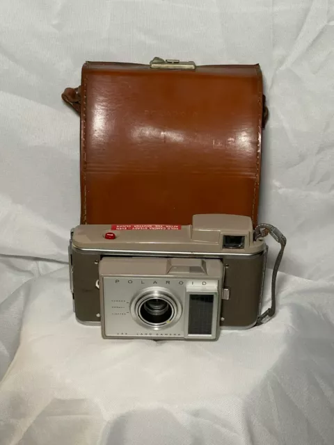 Vintage Polaroid J33 Land Camera w/Brown Leather Case - Untested