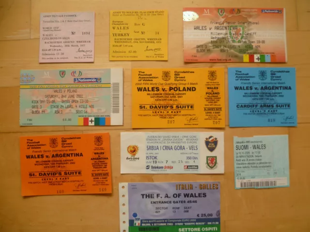 Small collection of Wales football tickets