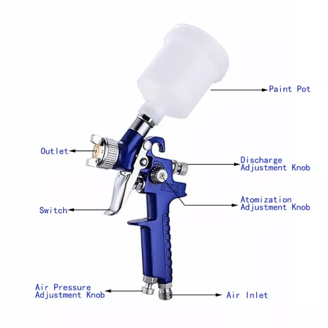 1.0mm New Mini Air Spray Gun Auto Car Detail Touch Up Paint Sprayer Spot ReS_ G1 2