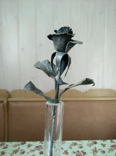 Gift Hand Forged Steel Rose- Wrought Iron Flower