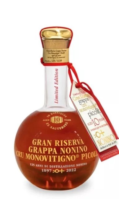 Grappa Gran Riserva Nonino Cru Monovitigno Picolit Aged 10 Years In Barriques