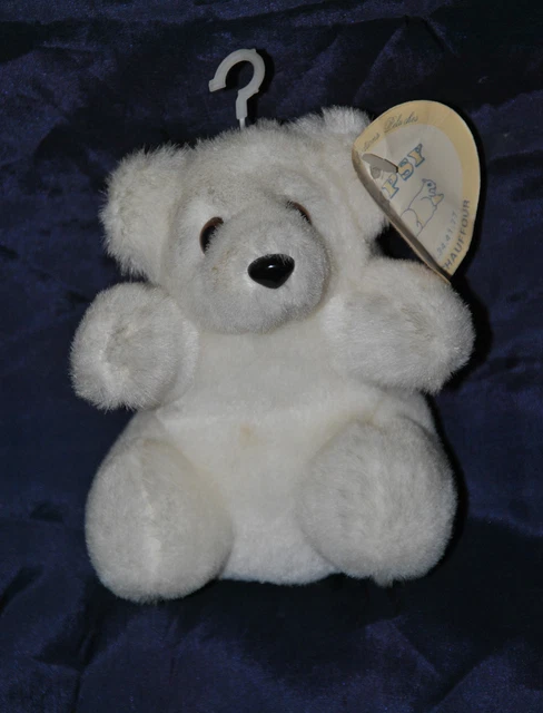 Peluche Doudou Ours Blanc GIPSY Vintage 13 Cm Etat NEUF