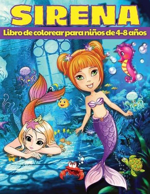 LIBRO PARA COLOREAR de Sirenas para Nios de 4 a 8 Aos: P?ginas para ...