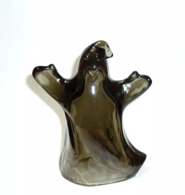 Fenton Glass Titanium Smoke Halloween Ghost Figurine Made by Mosser Glass in USA