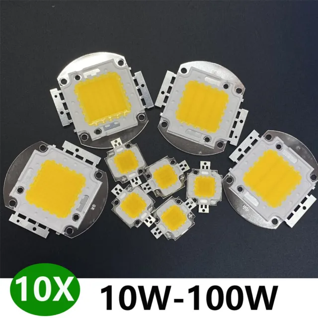 10 X Ampoule LED Puce Haute Puissance 10W 20W 30W 50W 70W 100W BLANC FROID