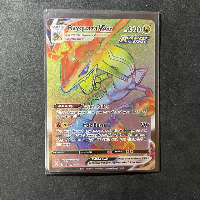 RAYQUAZA VMAX 217 203 Pok mon TCG Evolving Skies Secret Rare Rainbow rayquaza-vmax-217-203-pok-mon-tcg-evolving-skies-secret-rare-rainbow