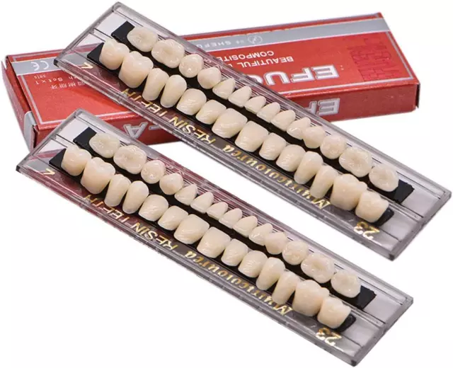 Angzhili 2 Sets 56PCS Dental Acrylic Resin Denture Tooth Kit False Tooth for 23