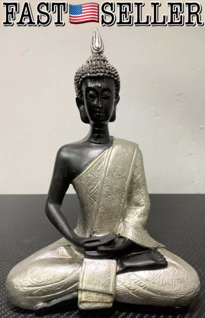 8” Thai Buddha Meditating Sculpture Polystone Peace Harmony Statue - NEW! FAST!