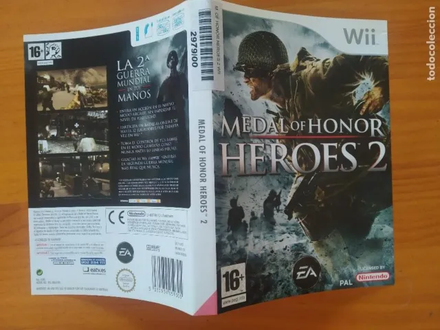 Wii Medal Of Honor Heroes 2 - Solo Caratula - Sin Disco Ni Caja - Nintendo (7C)