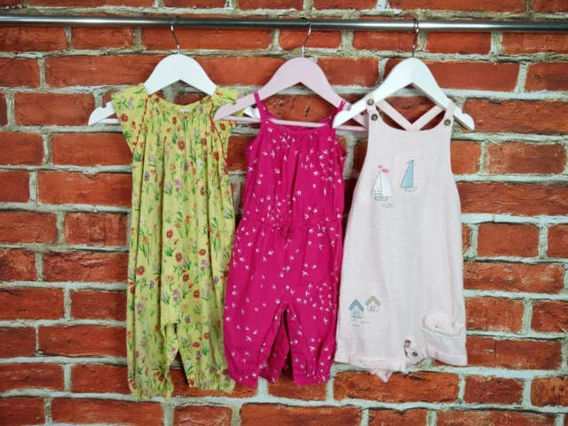 Baby Girl Bundle Age 9-12 Months Next Gap Dungarees Romper Playsuit Summer 80Cm