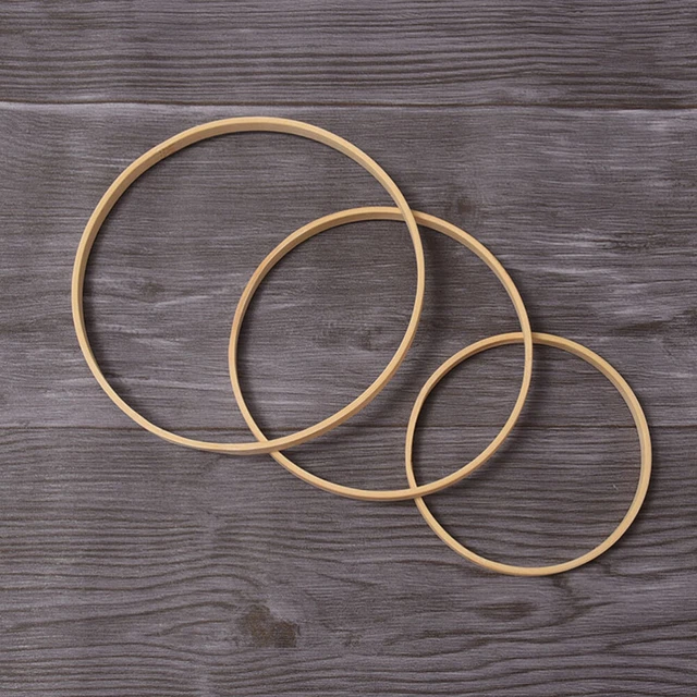 12 piezas anillos de madera marco de bordado de madera anillo de corona