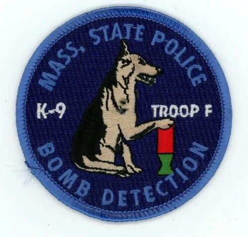 Massachusetts Ma State Police Bomb Detection K-9 Nice 3 Inch Patch Sheriff