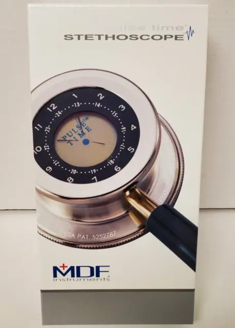 MDF Pulse Time 2 in 1 Single Head Stethoscope & Digital LCD Clock Blue #MDF 740