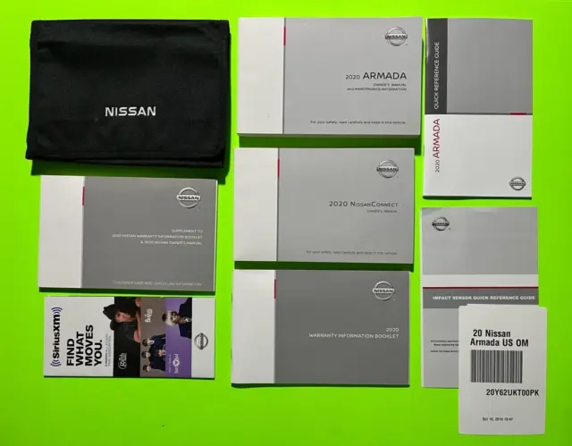 2020 Nissan ARMADA Factory Owners Manual Set w/ Connect & Case *OEM*
