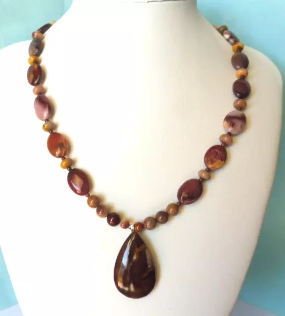 Collier en Mookaite superbe- 44,50cm- 149.Cts sur Argent massif 925