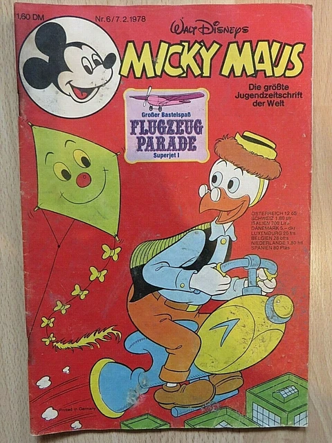Micky Maus Nr. 6 vom 07.02.1978 mit Beilage und Schnipp von Walt Disney