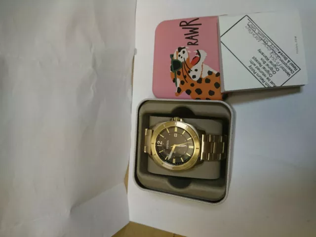 NEW FOSSIL MENS Privateer BQ2321 Sport gold tone Dial Stainless Steel Watch 85.06 PicClick