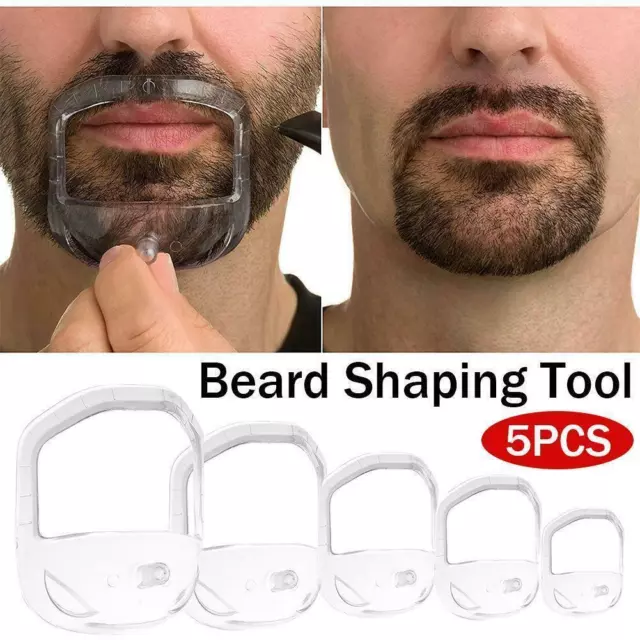 5Pcs Shaving Template Shaper Men Goatee Design Beard Mustache Shaping Tool