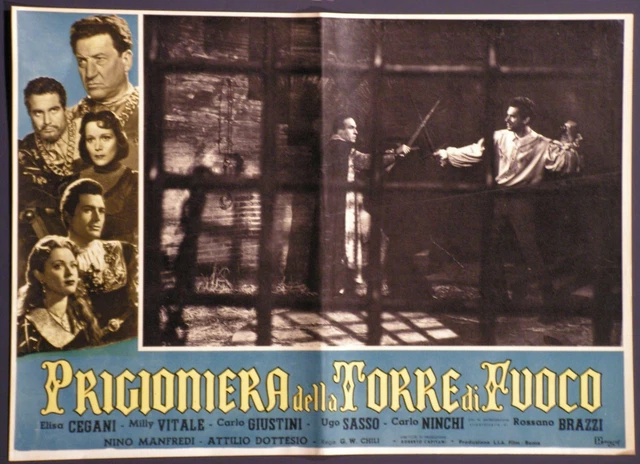 FOTOBUSTA PRIGIONIERA DELLA TORRE DI FUOCO 1952 NINO MANFREDI, ROSSANO