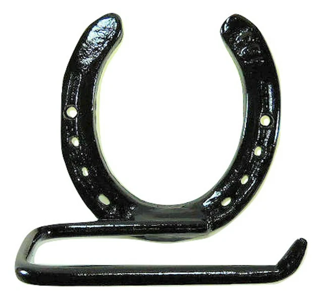Black Cast Iron Horseshoe Toilet Paper Holder w/hardware wall mount