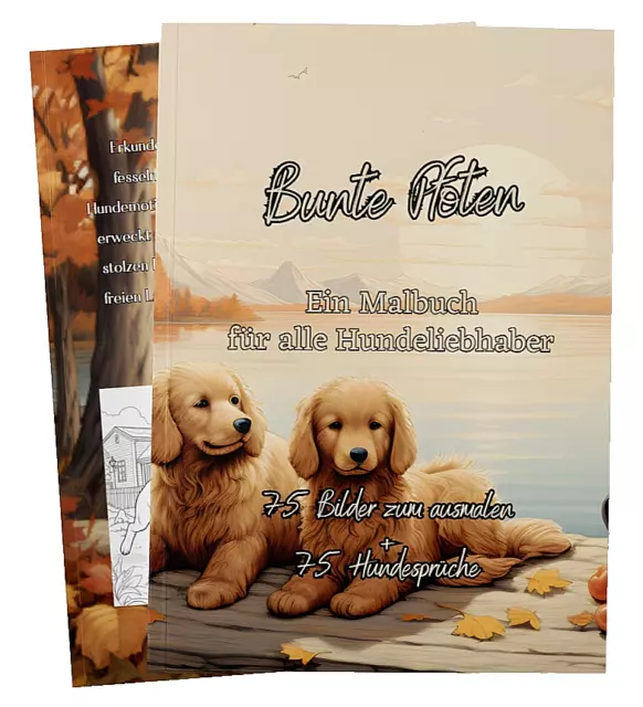 Malbuch Hunde - Ausmalbuch -  für Kinder und Erwachsene - 75 Bilder - DIN A4