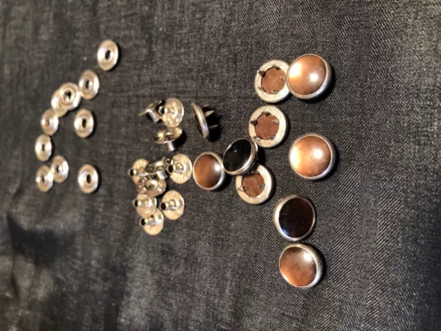 BROCHES DE JENGIBRE SCOVILL MARRÓN PERLA SUJETADORES A PRESIÓN botones camisa occidental artesanías