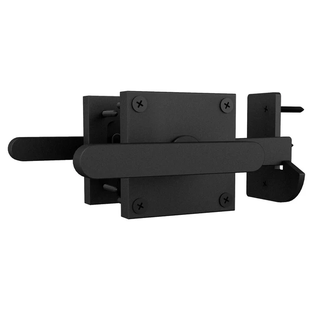 Double Side Gate Latch for Wooden Fence Heavy Duty Swinging Door Latch Black...