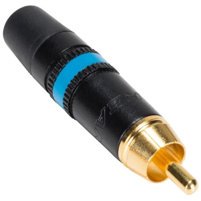 Rean NYS373-6 RCA Plug Connector Black with Blue Indicator