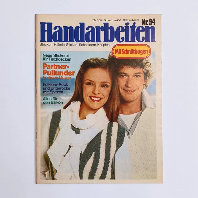 Handarbeiten Nr. 94 aus 1977, Zeitschrift mit Schnittbogen Stricken Vintage