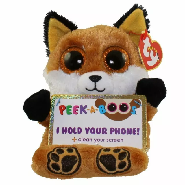 Ty Peek-A-Boo Phone Holder with Screen Cleaner Bottom Sly the Fox 5" 13cm