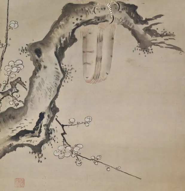 Antique Japan falconry painting UmenoTaka 1700s Edo fine art 2