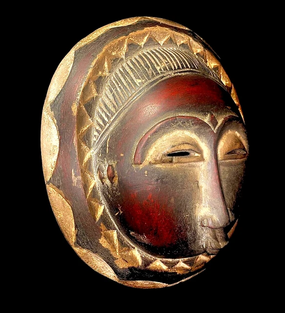 African Tribal Face Mask Wood Hand Carved baoule portrait mask guro mask-5790