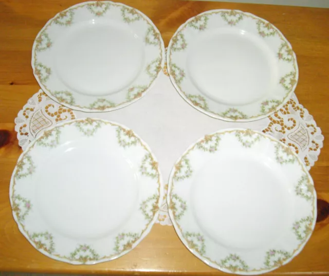 Vintage Syracuse China O.P.CO. WARDELL LIGHT 8 1/4" Plates ~ Set of 4 ~